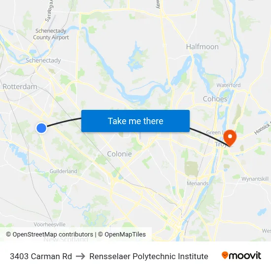 3403 Carman Rd to Rensselaer Polytechnic Institute map