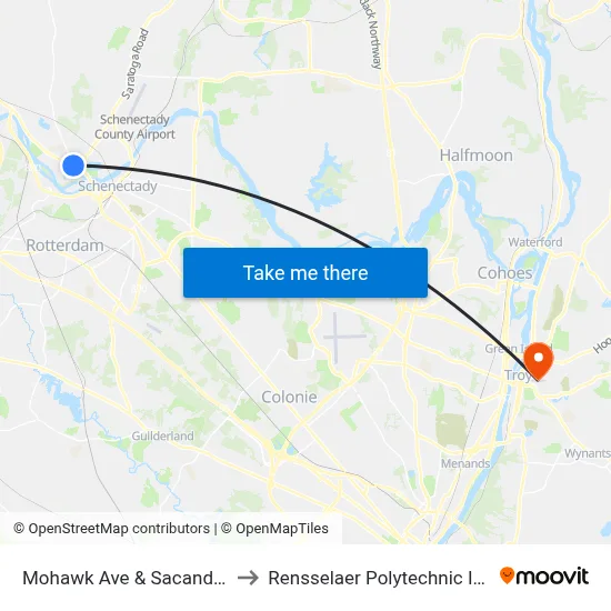 Mohawk Ave & Sacandaga Rd to Rensselaer Polytechnic Institute map