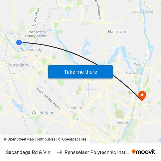 Sacandaga Rd & Vine St to Rensselaer Polytechnic Institute map