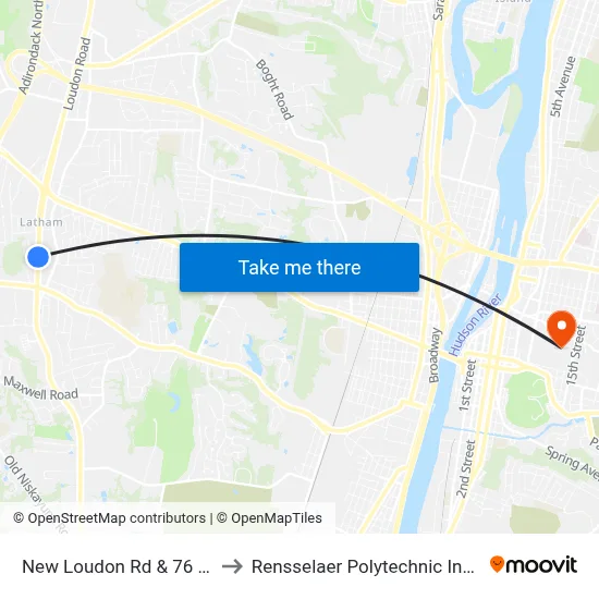 New Loudon Rd & 76 Diner to Rensselaer Polytechnic Institute map