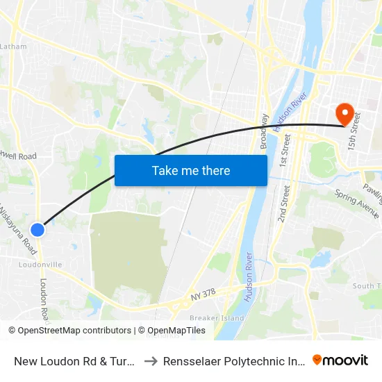 New Loudon Rd & Turner Ln to Rensselaer Polytechnic Institute map
