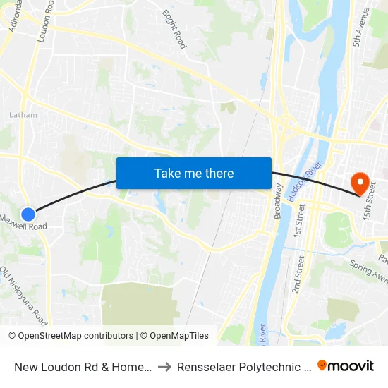 New Loudon Rd & Homestead Dr to Rensselaer Polytechnic Institute map