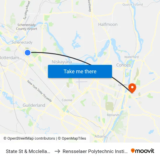 State St & Mcclellan St to Rensselaer Polytechnic Institute map