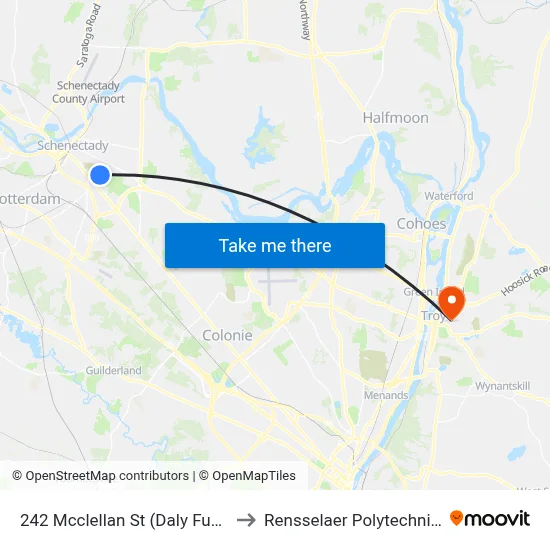 242 Mcclellan St (Daly Funeral Home) to Rensselaer Polytechnic Institute map