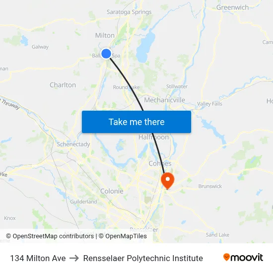 134 Milton Ave to Rensselaer Polytechnic Institute map