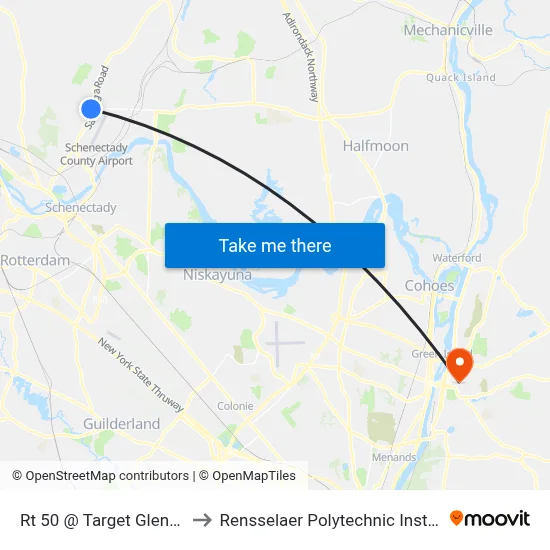 Rt 50 @ Target Glenville to Rensselaer Polytechnic Institute map