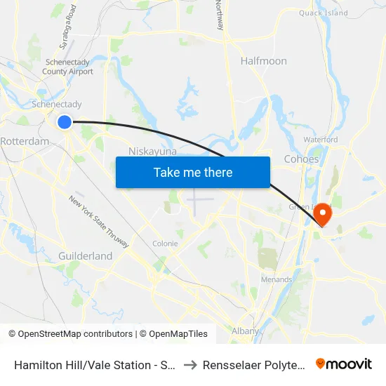 Hamilton Hill/Vale Station - State St & Steuben St to Rensselaer Polytechnic Institute map