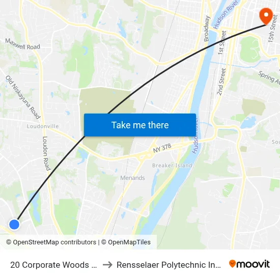 20 Corporate Woods Drive to Rensselaer Polytechnic Institute map