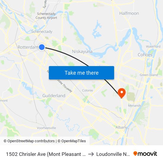 1502 Chrisler Ave (Mont Pleasant Commons) to Loudonville NY USA map