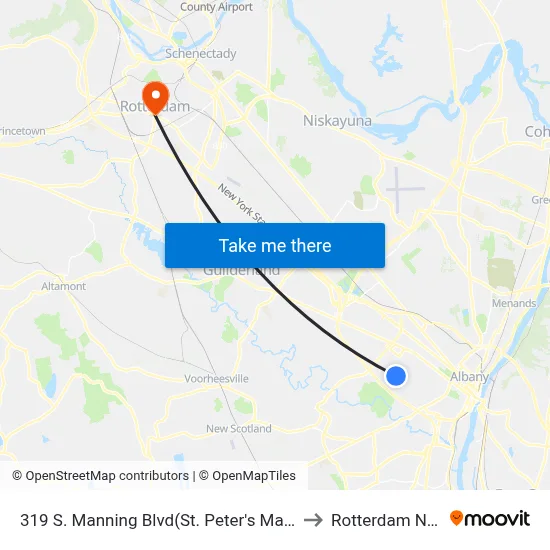 319 S. Manning Blvd(St. Peter's Main Entrance) to Rotterdam NY USA map