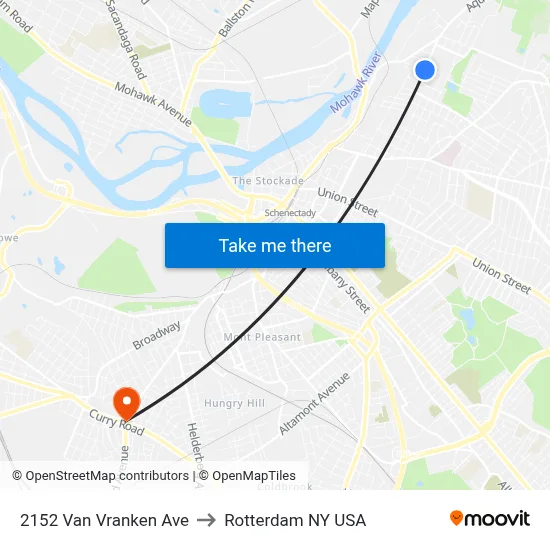 2152 Van Vranken Ave to Rotterdam NY USA map