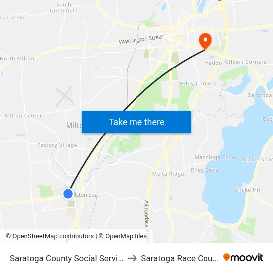 Saratoga County Social Services to Saratoga Race Course map