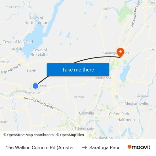 166 Wallins Corners Rd (Amsterdam Printing) to Saratoga Race Course map