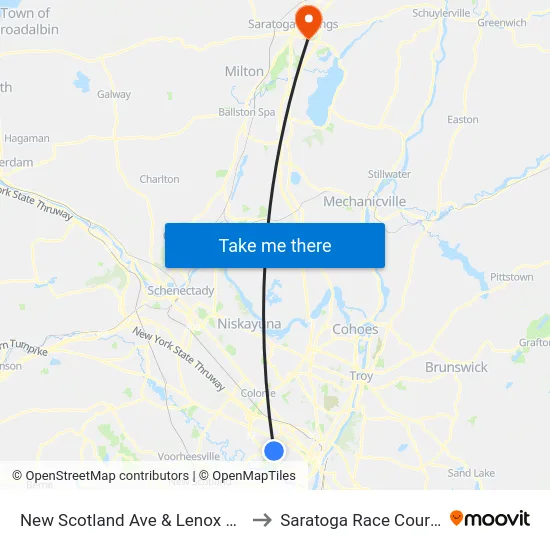 New Scotland Ave & Lenox Ave to Saratoga Race Course map