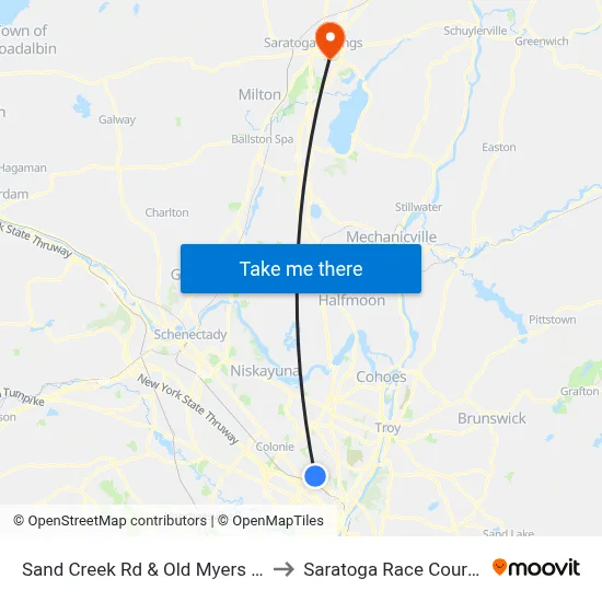 Sand Creek Rd & Old Myers Dr to Saratoga Race Course map
