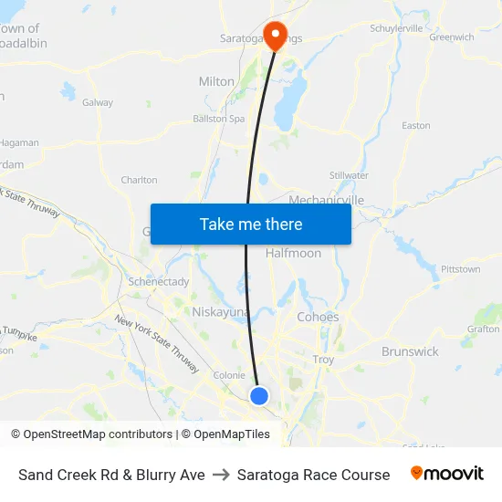 Sand Creek Rd & Blurry Ave to Saratoga Race Course map