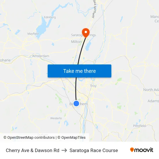 Cherry Ave & Dawson Rd to Saratoga Race Course map