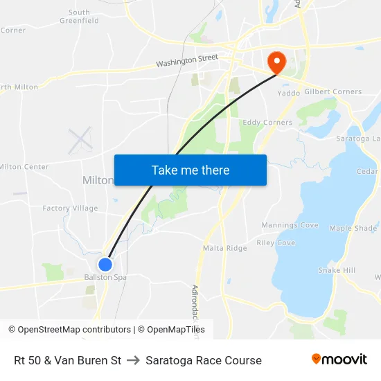 Rt 50 & Van Buren St to Saratoga Race Course map