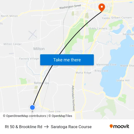 Rt 50 & Brookline Rd to Saratoga Race Course map