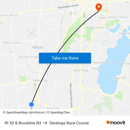 Rt 50 & Brookline Rd to Saratoga Race Course map