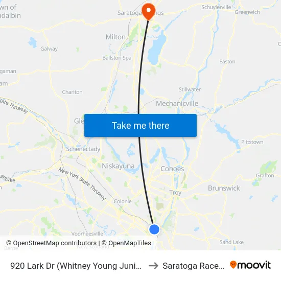 920 Lark Dr (Whitney Young Junior Health Cntr) to Saratoga Race Course map