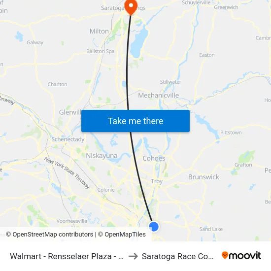 Walmart - Rensselaer Plaza - Side to Saratoga Race Course map