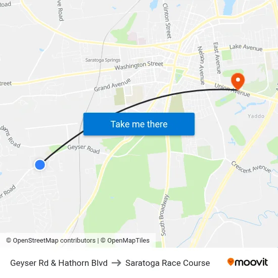 Geyser Rd & Hathorn Blvd to Saratoga Race Course map