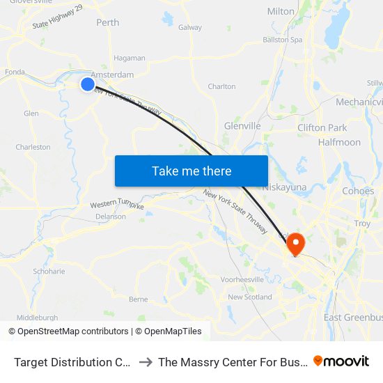 Target Distribution Center to The Massry Center For Business map