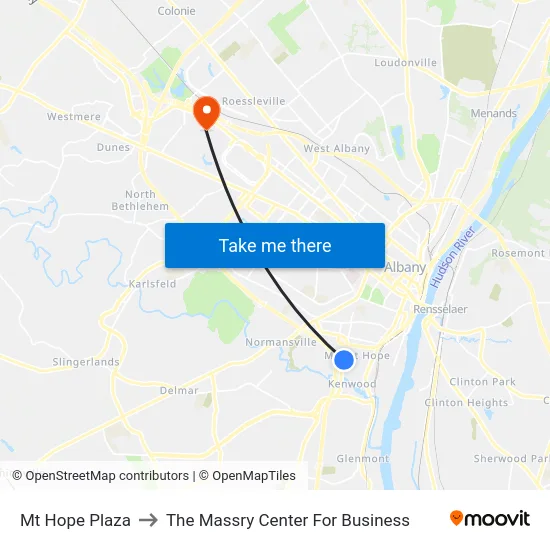 Mt Hope Plaza to The Massry Center For Business map