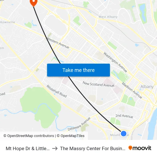 Mt Hope Dr & Little Dr to The Massry Center For Business map