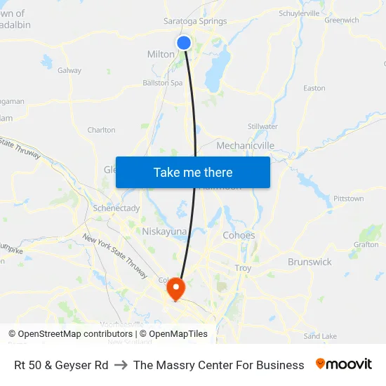 Rt 50 & Geyser Rd to The Massry Center For Business map