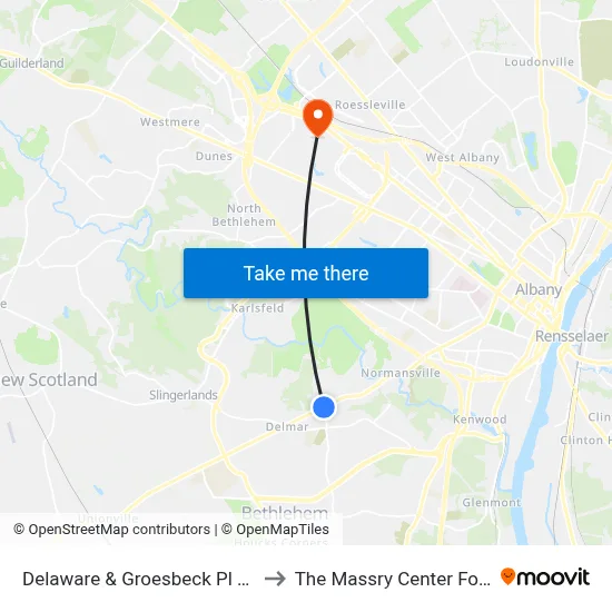 Delaware & Groesbeck Pl (Nature Bus) to The Massry Center For Business map