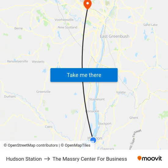 Hudson Station to The Massry Center For Business map