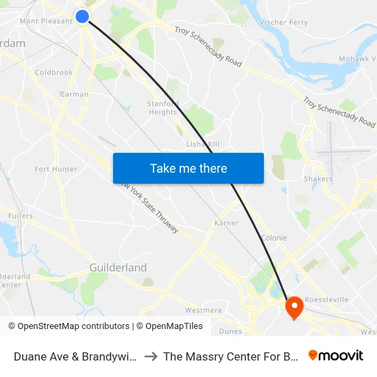 Duane Ave & Brandywine Ave to The Massry Center For Business map