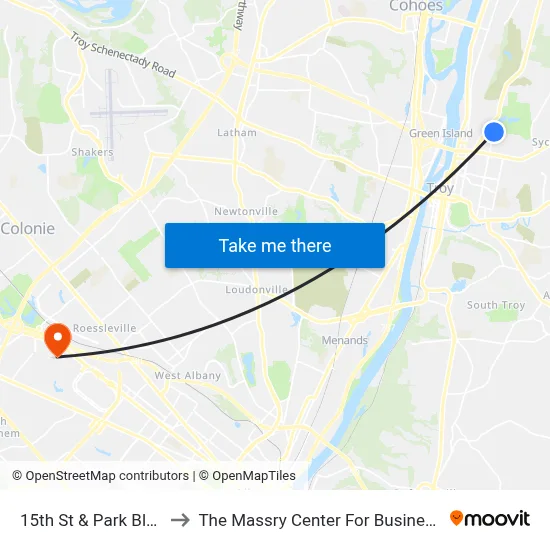15th St & Park Blvd to The Massry Center For Business map