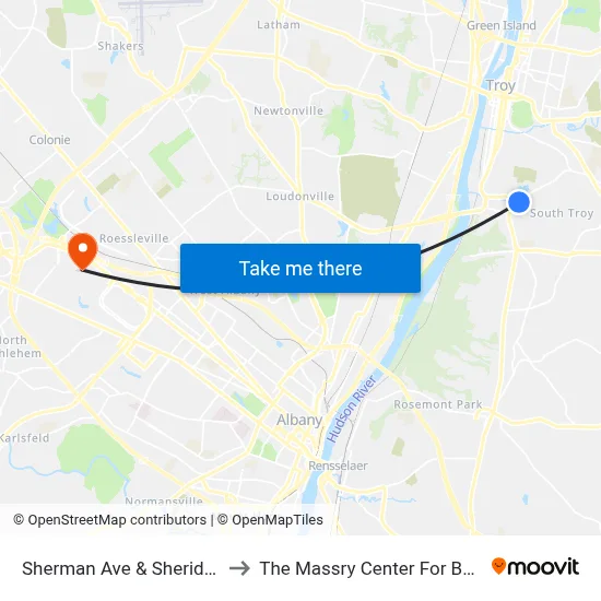 Sherman Ave & Sheridan Ave to The Massry Center For Business map