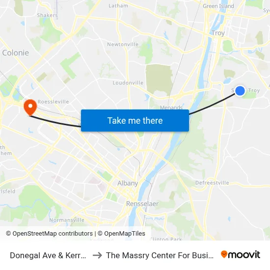 Donegal Ave & Kerry Dr to The Massry Center For Business map