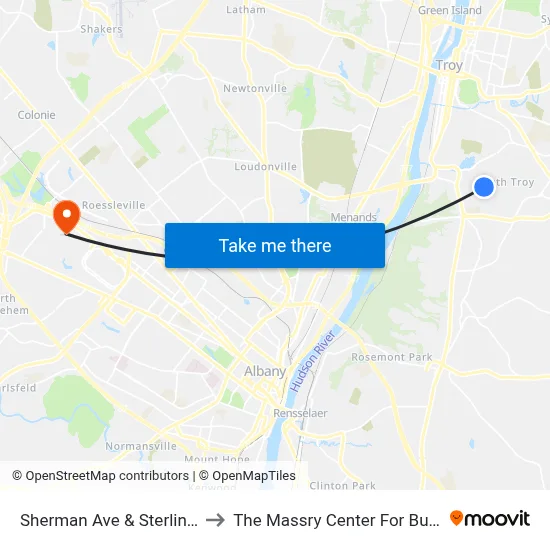 Sherman Ave & Sterling Ave to The Massry Center For Business map