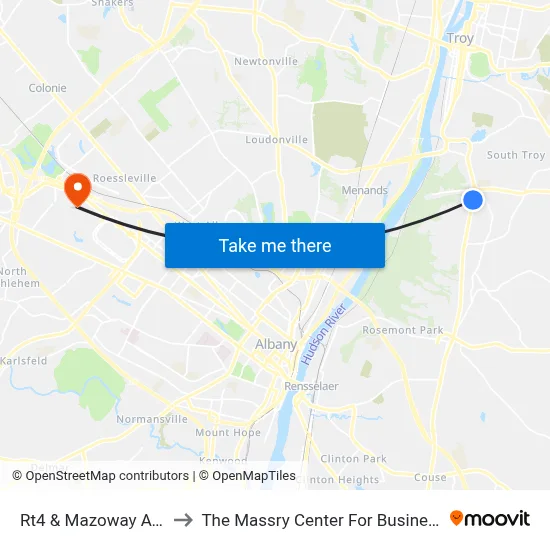 Rt4 & Mazoway Ave to The Massry Center For Business map