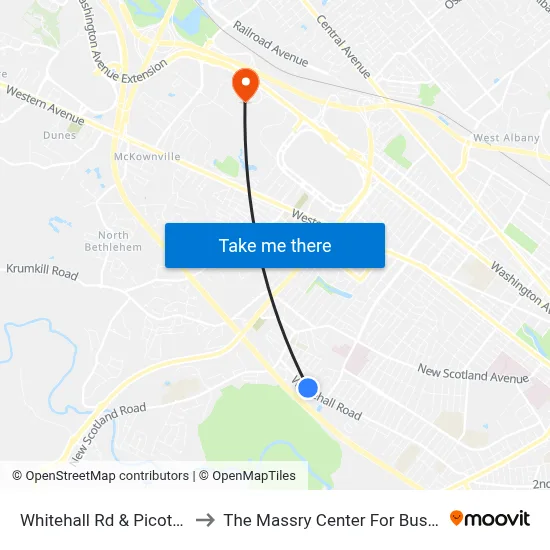 Whitehall Rd & Picotte Dr to The Massry Center For Business map