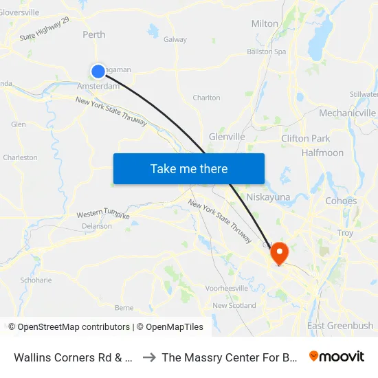 Wallins Corners Rd & Lowe's to The Massry Center For Business map