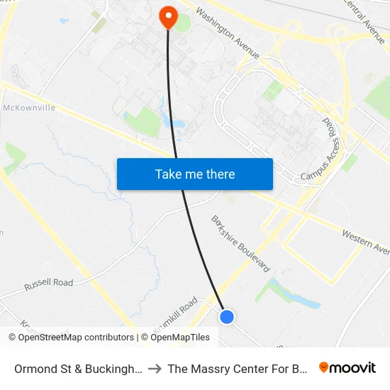 Ormond St & Buckingham Dr to The Massry Center For Business map