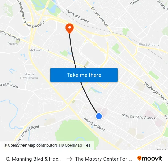 S. Manning Blvd & Hackett Blvd to The Massry Center For Business map