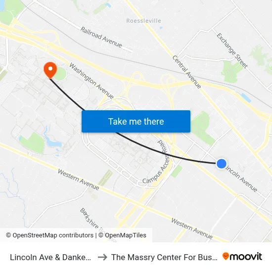 Lincoln Ave & Danker Ave to The Massry Center For Business map