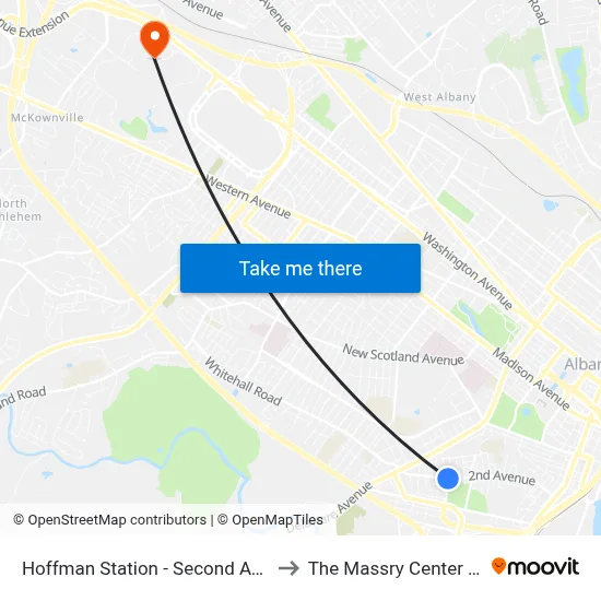 Hoffman Station - Second Ave & Hoffman Ave to The Massry Center For Business map