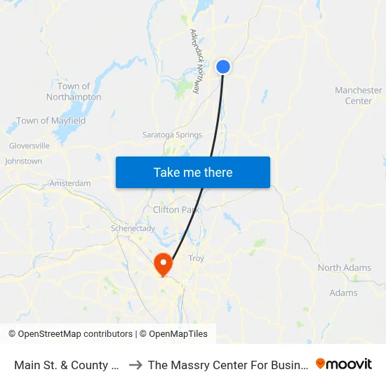 Main St. & County Ctr. to The Massry Center For Business map