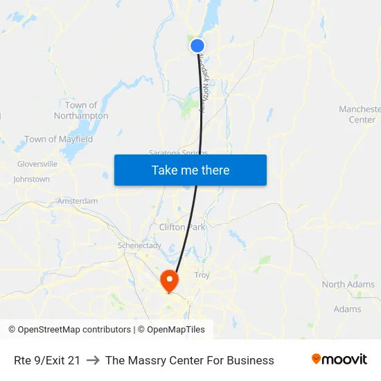 Rte 9/Exit 21 to The Massry Center For Business map