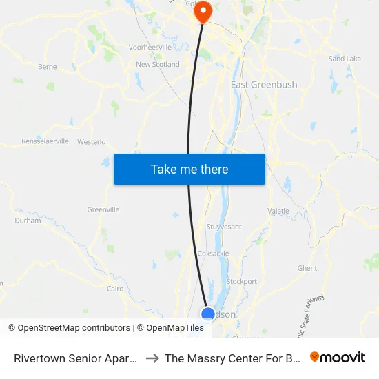 Rivertown Senior Apartments to The Massry Center For Business map