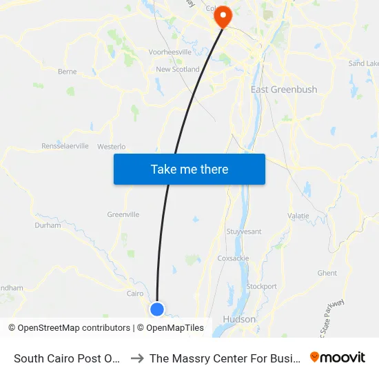 South Cairo Post Office to The Massry Center For Business map