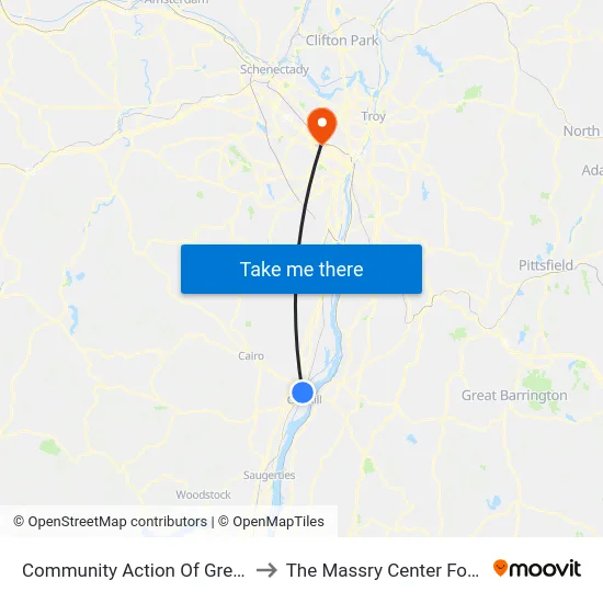 Community Action Of Greene County to The Massry Center For Business map